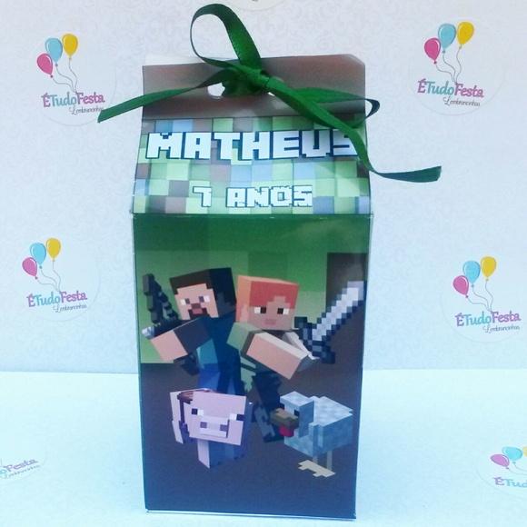 Caixinha de milk personalizada - Minecraft