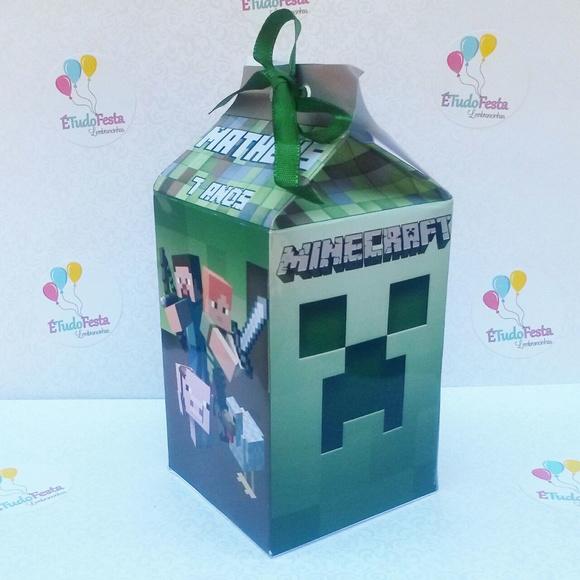 Caixinha de milk personalizada - Minecraft