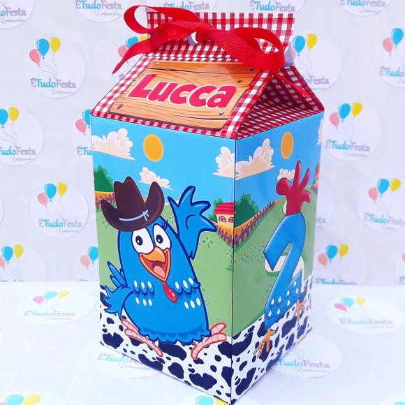 Caixinha de Milk personalizada Galinha Pintadinha fazendeira