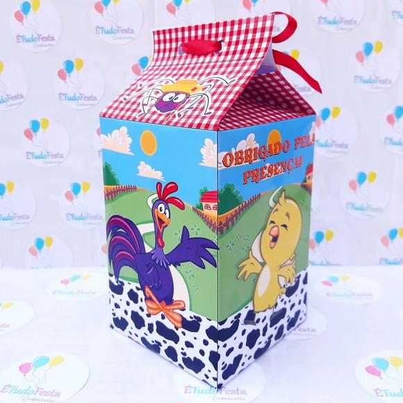 Caixinha de Milk personalizada Galinha Pintadinha fazendeira