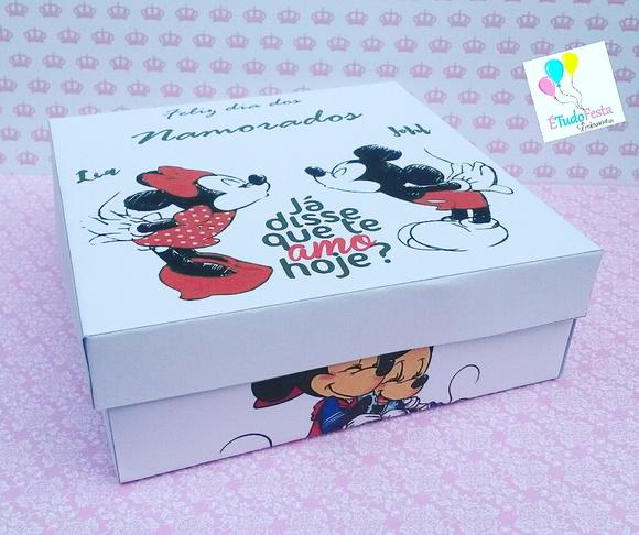 Caixinha personalizada Dia dos Namorados Mickey e Minnie