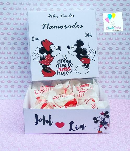 Caixinha personalizada Dia dos Namorados Mickey e Minnie