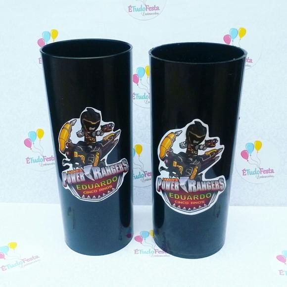 Copo Long Drink personalizado Power Rangers Preto
