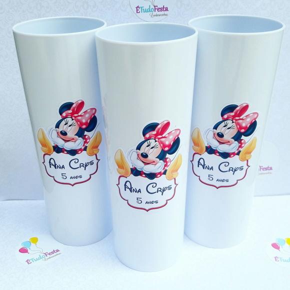 Copo Long Drink personalizado Minnie vermelha