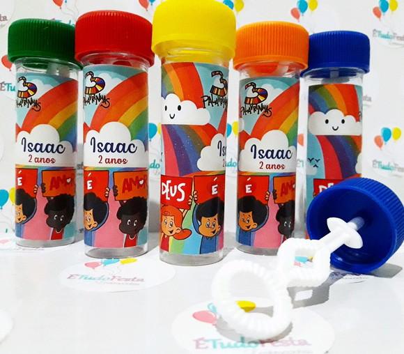 Frasco bolinha de sabão 3 palavrinhas
