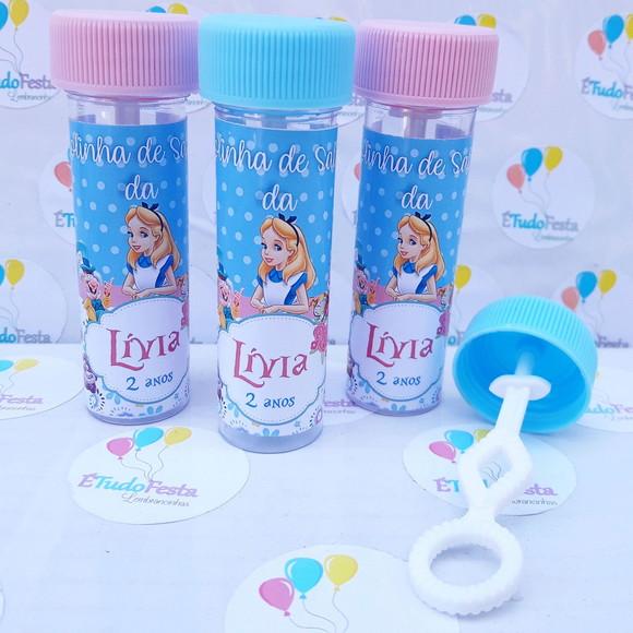 Frasco bolinha de sabão Alice no país das maravilhas