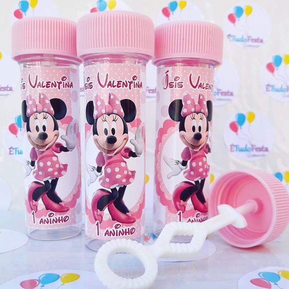 Frasco bolinha de sabão Minnie Rosa