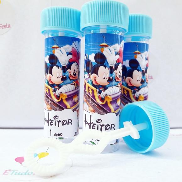 Frasco bolinha de sabão Mickey Mouse Parque de diversões