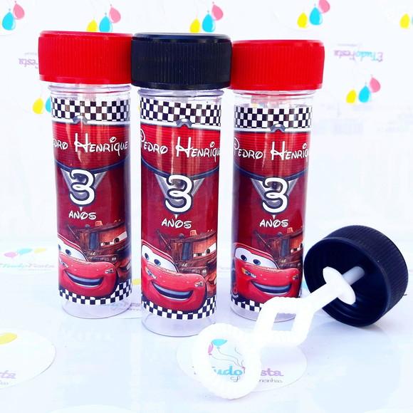 Frasco bolinha de sabão personalizado Carros disney