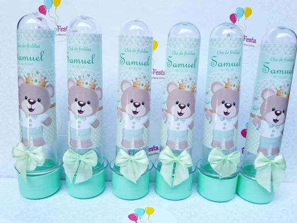 Kit Chá de Bebê personalizado Ursinho de coroa - Verde
