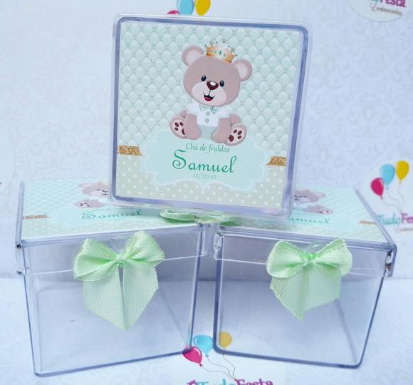 Kit Chá de Bebê personalizado Ursinho de coroa - Verde