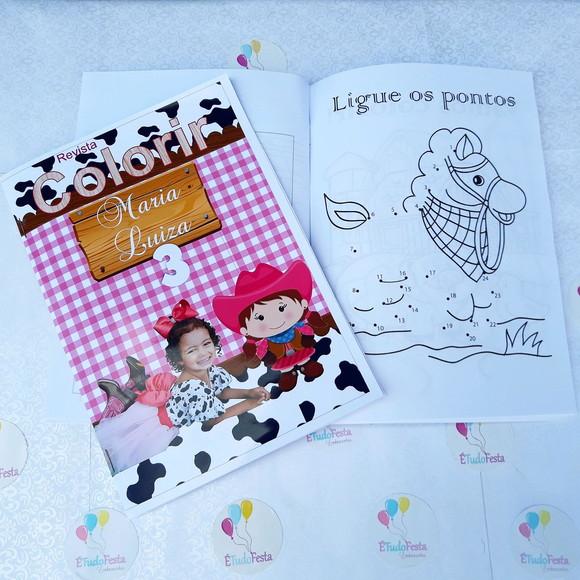 Kit de colorir A Fazendinha - revista + giz