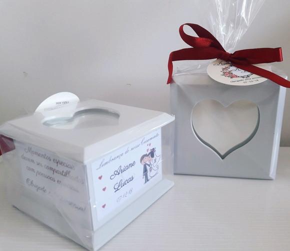 Lembrancinha de casamento porta joias com espelho