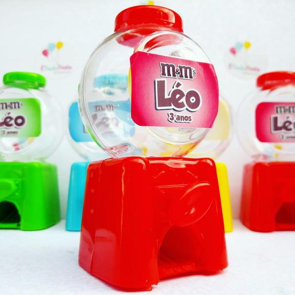 Mini baleiro retrô personalizado M&Ms - Vermelho
