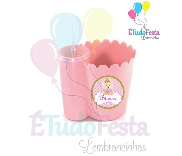 Pipofri Ursinha Princesa de coroa rosa