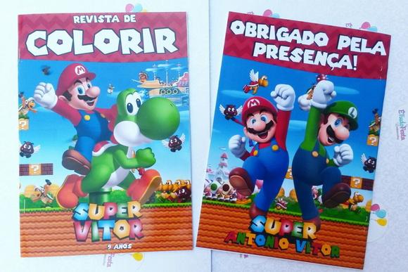 Revista de colorir personalizada - Super Mario