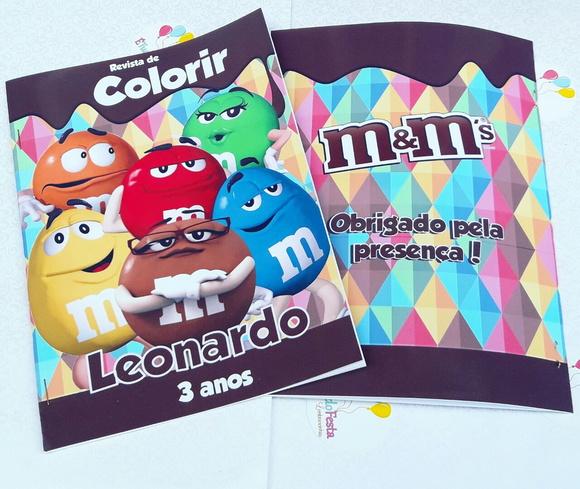 Revista para colorir personalizada m&ms