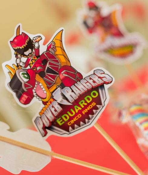 Topper para centro de mesa personalizado Power Rangers