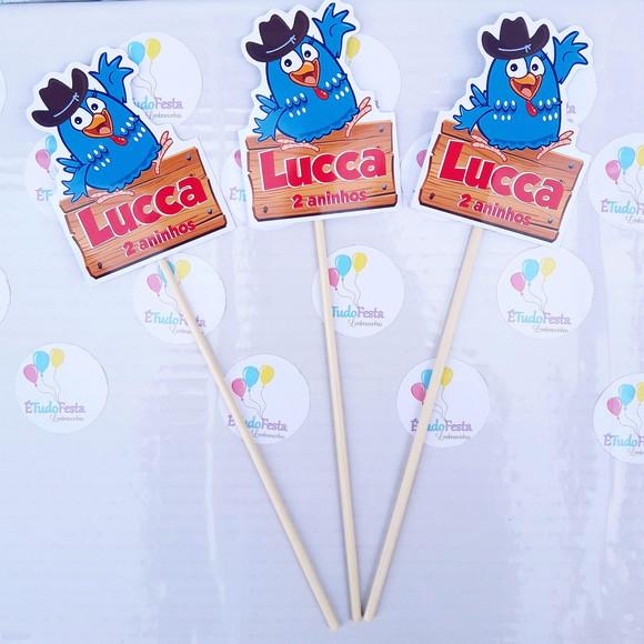 Topper para centro de mesa galinha pintadinha fazendeira