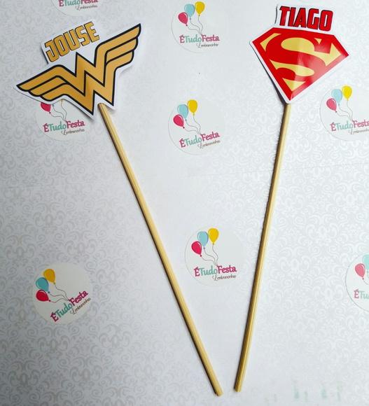 Topper para centro de mesa personalizado Liga da Justiça