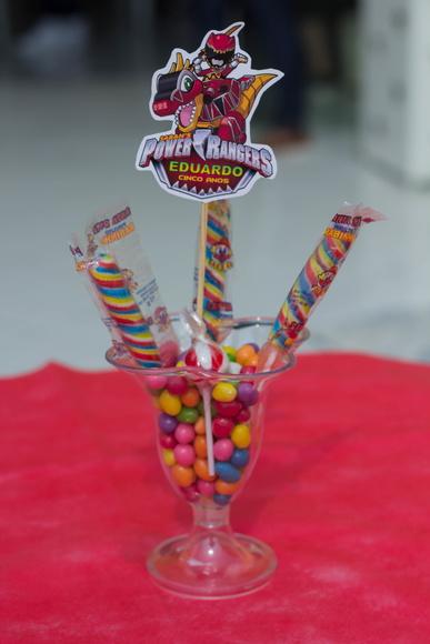Topper para centro de mesa personalizado Power Rangers