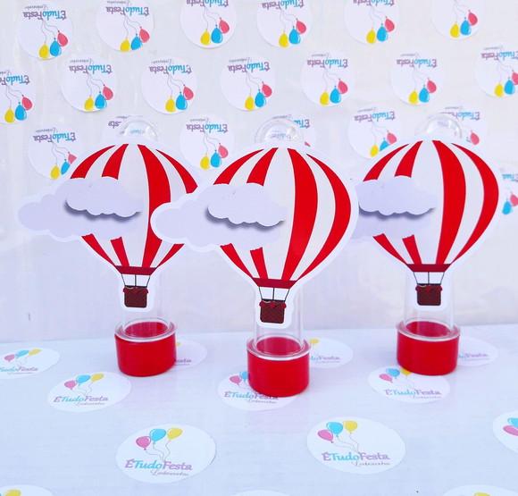 Tubete 3d personalizado - Balão de ar quente verm. e branco