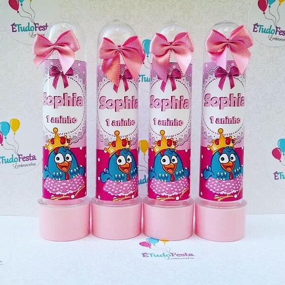 Tubete personalizado Galinha Pintadinha - Rosa