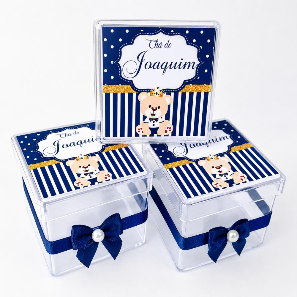 Kit Festa Ursinho Príncipe Personalizado Chá de Bebê 40 itens