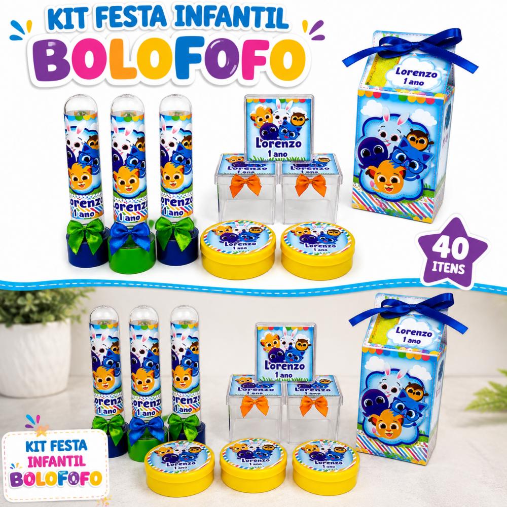 Kit Festa Bolofofo Personalizado 40 peças - Lembrancinhas Infant