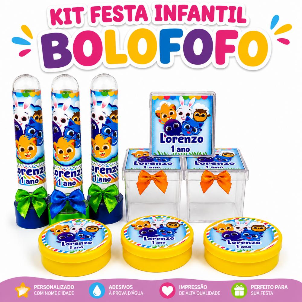 Kit Festa Infantil Bolofofo Personalizado com Nome e Idade – Le