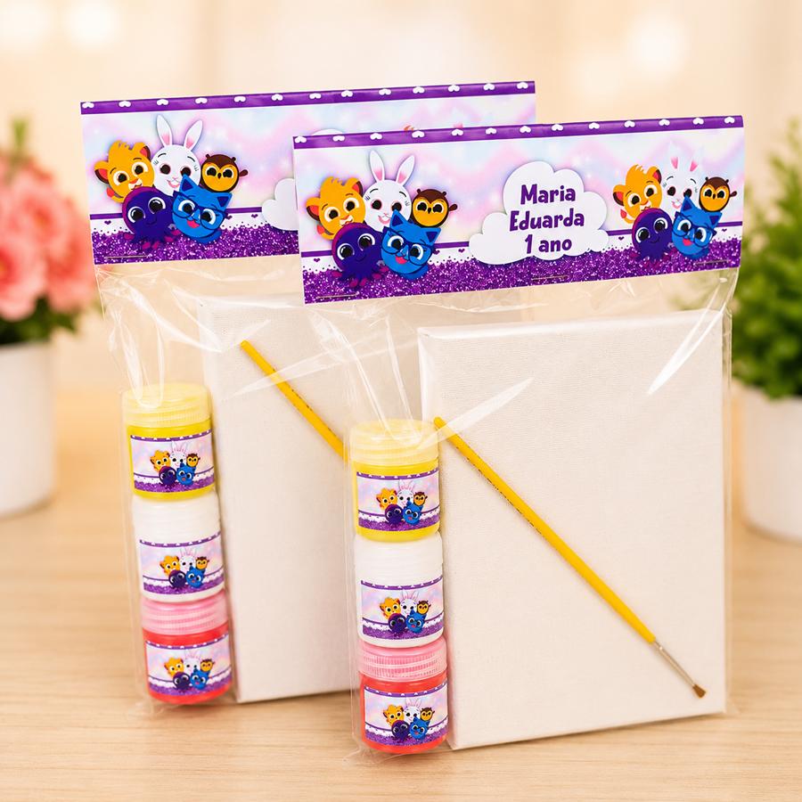 Kit Pintura em Tela - Bolofofos Roxo Menina