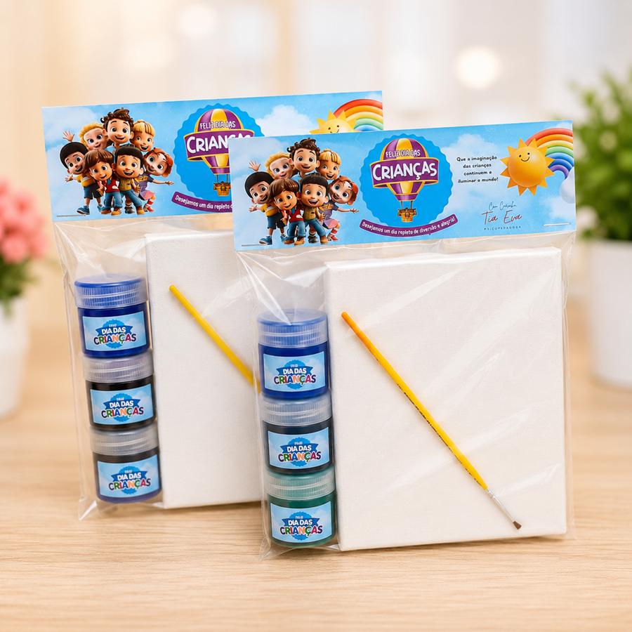 Kit Pintura em Tela - Bolofofos dia das crianças