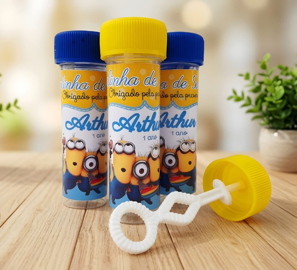 Frasco Bolha de Sabão Personalizado Minions
