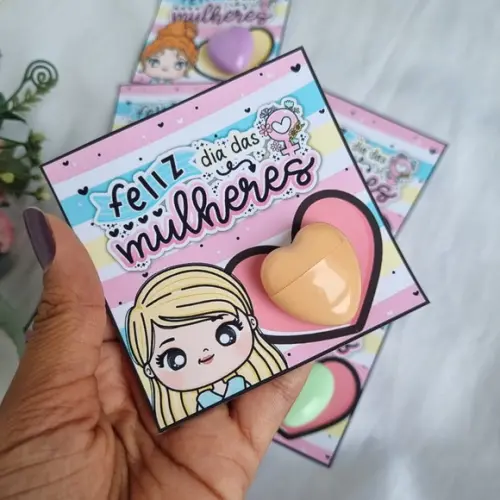 10 Mini Batom + Cartão Dia da Mulher