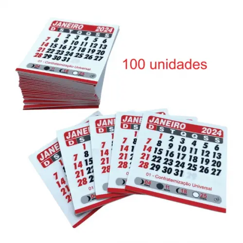 100 Mini Calendário 2025 Tamanho 5 x 5