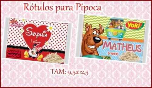 Adesivo Personalizado para Pipoca de Microondas