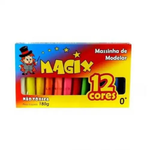 6 Pacote de Massinha de Modelar com 12 Cores Magix