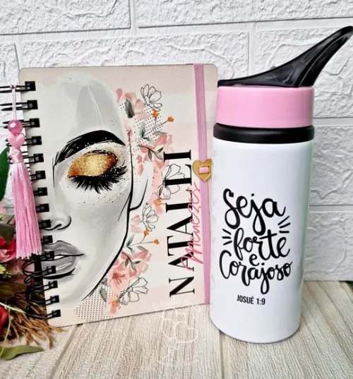 Agenda Salão de Beleza + Squezer Seja Forte e Corajoso