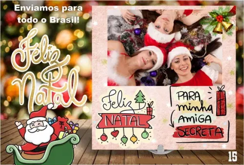 Azulejo com Foto Personalizado Natal - Amiga Secreta