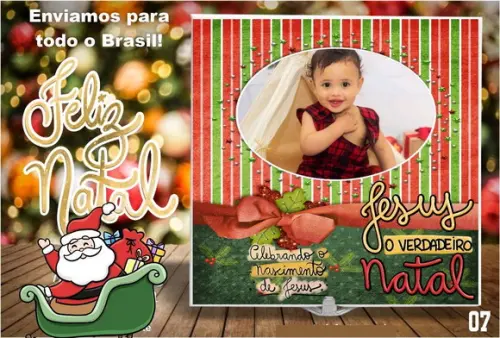 Azulejo com Foto Personalizado Natal - Família- Amigos