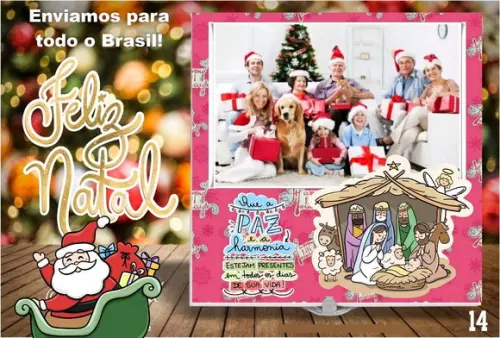 Azulejo com Foto Personalizado Natal - Família- Amigos