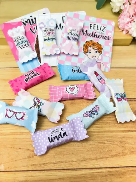 Balas Personalizadas + Card - Dia da Mulher