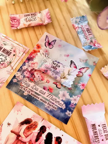 Balas Personalizadas + Card - Dia da Mulher
