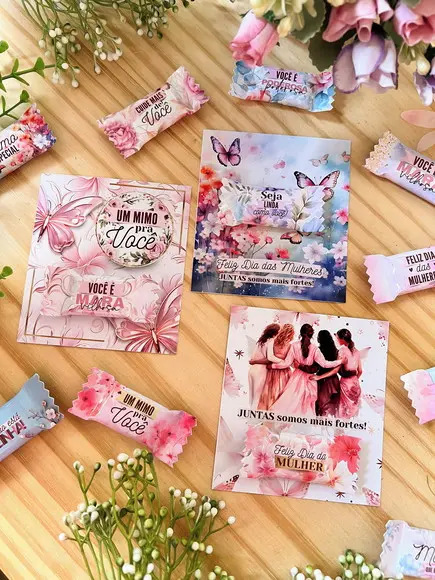 Balas Personalizadas + Card - Dia da Mulher