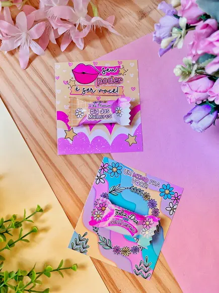 Balas Personalizadas + Card - Dia da Mulher