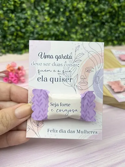 Balas Personalizadas + Card - Dia da Mulher