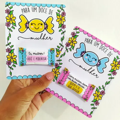 Balas Personalizadas + Card - Dia da Mulher