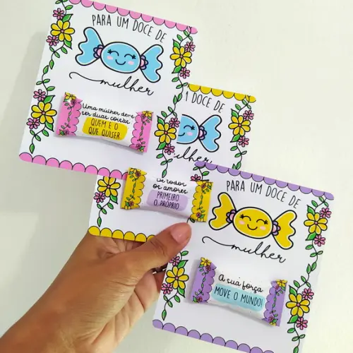 Balas Personalizadas + Card - Dia da Mulher