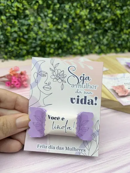 Balas Personalizadas + Card - Dia da Mulher