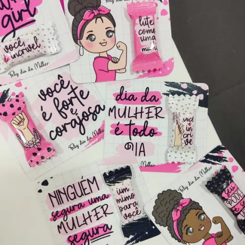 Balas Personalizadas + Card - Dia da Mulher